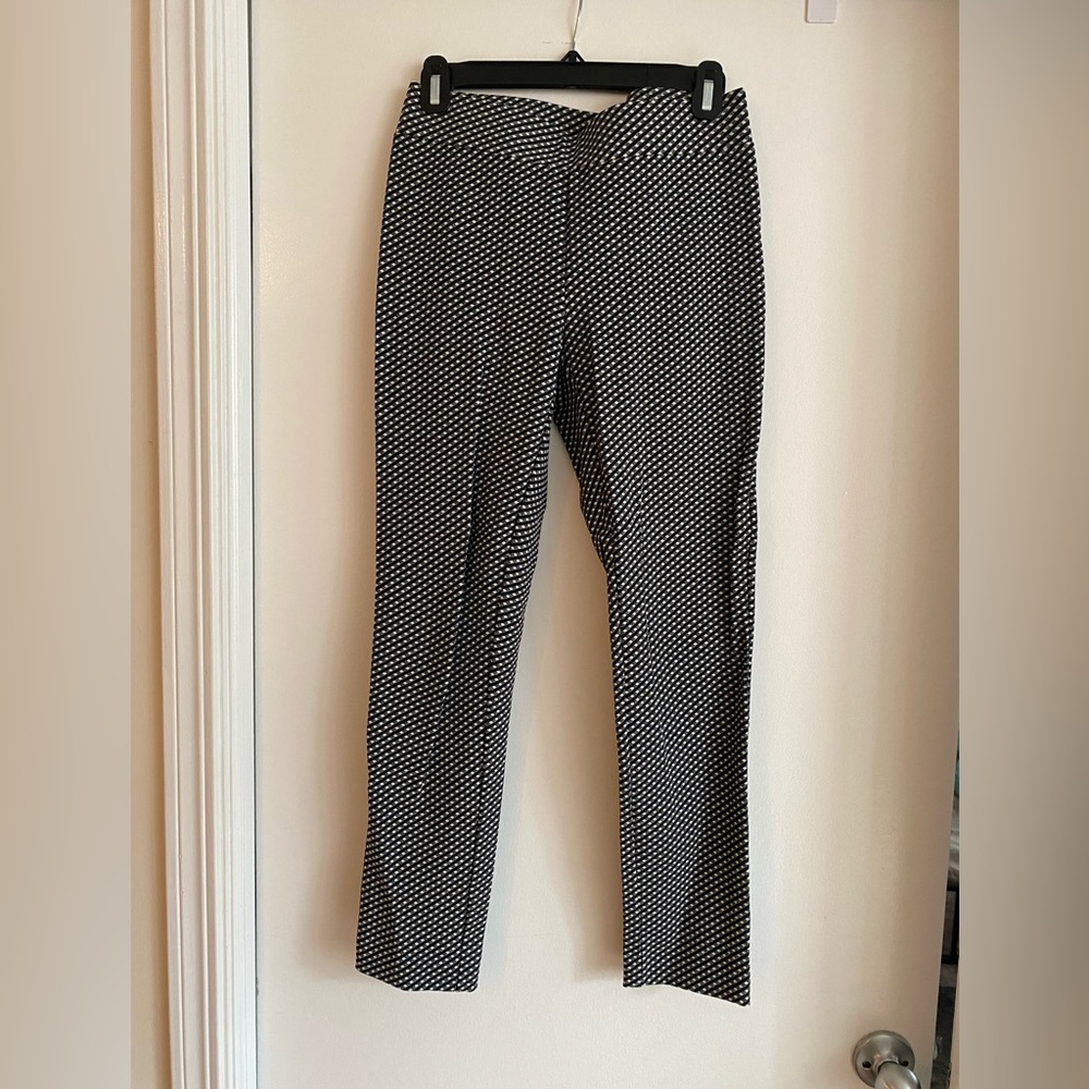 eci New York fitted printed black & white pants, size S